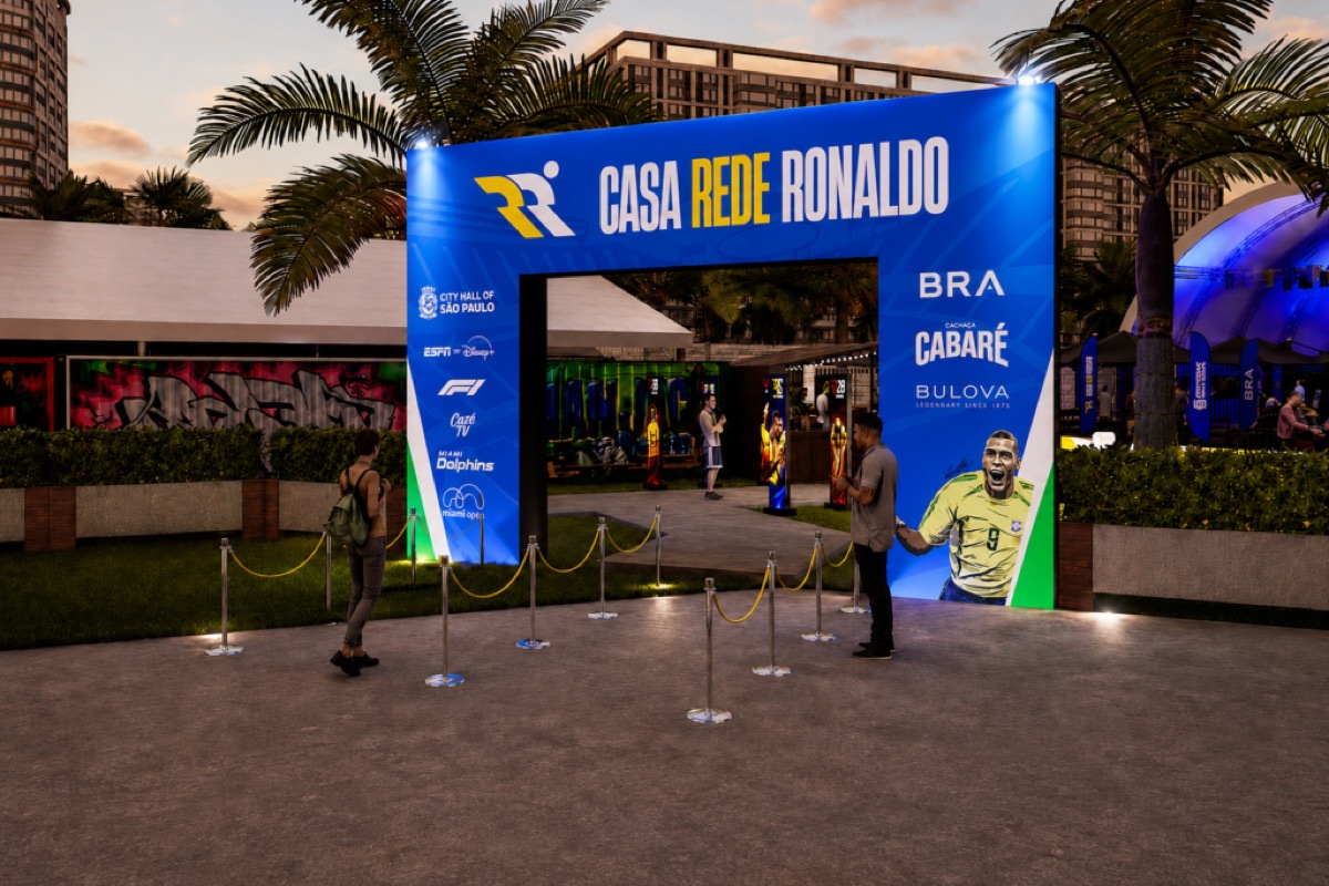 Projeção da entrada da Casa Rede Ronaldo, em Wynwood, Miami (imagem de divulgação)